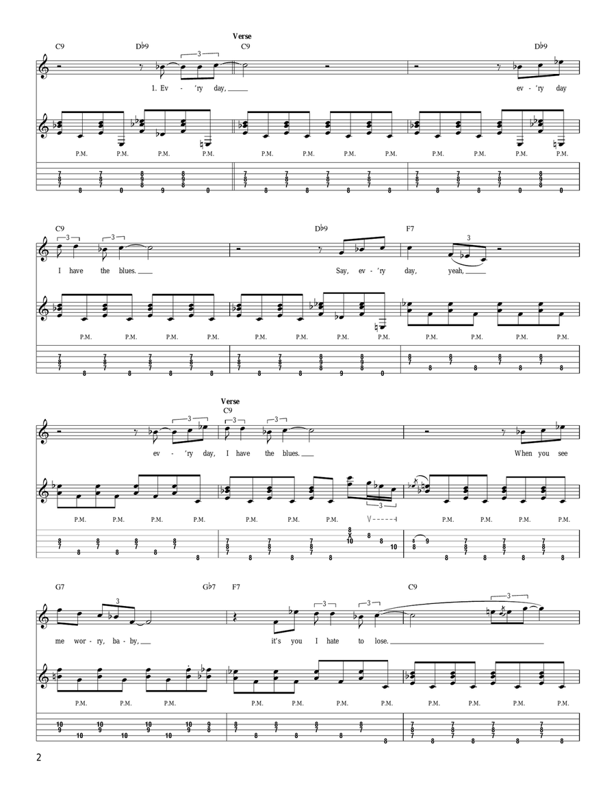 Every Day I Have The Blues Acoustic Guitar scores gallery preview page 2