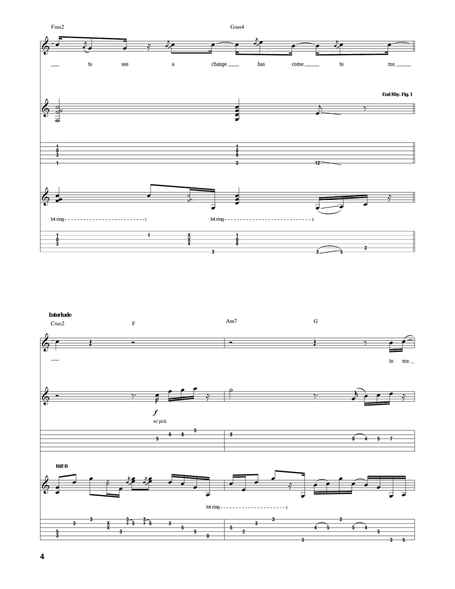 A Change Has Come To Me Acoustic Guitar scores gallery preview page 4