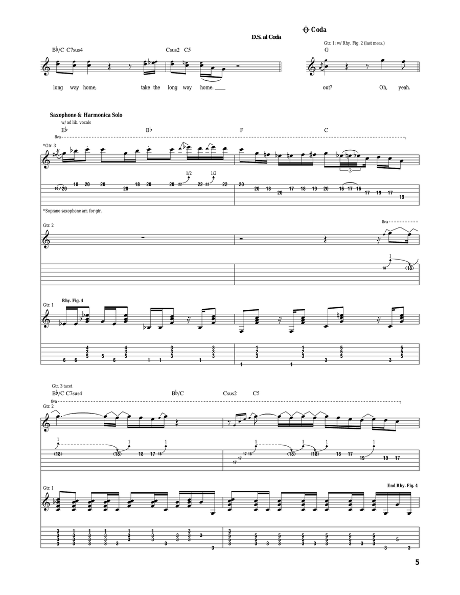 Take The Long Way Home Acoustic Guitar scores gallery preview page 5