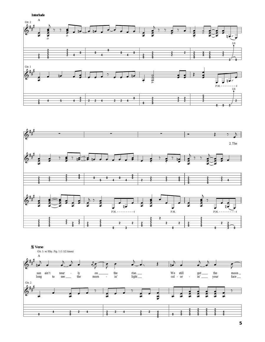 Lay Down Sally by Eric Clapton Acoustic Guitar - Digital Sheet Music page 5