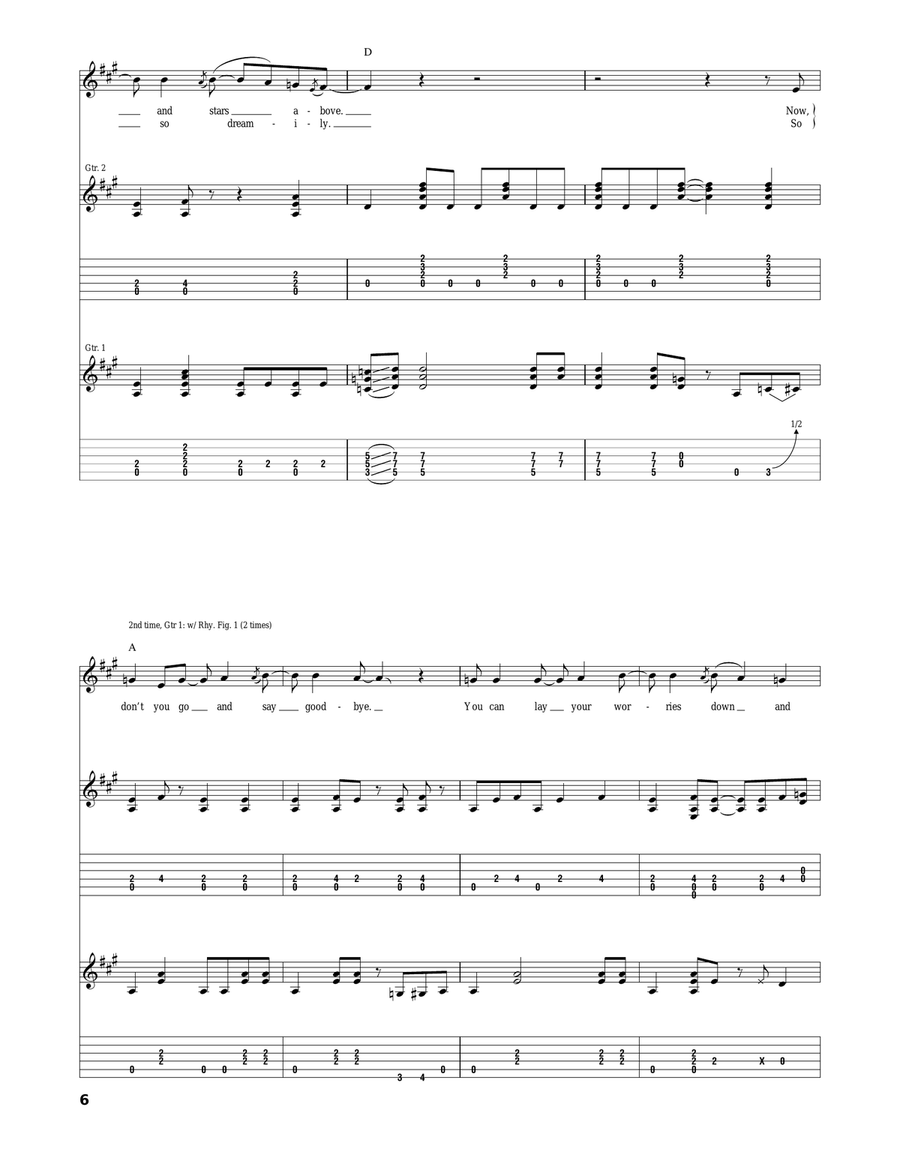 Lay Down Sally by Eric Clapton Acoustic Guitar - Digital Sheet Music page 6