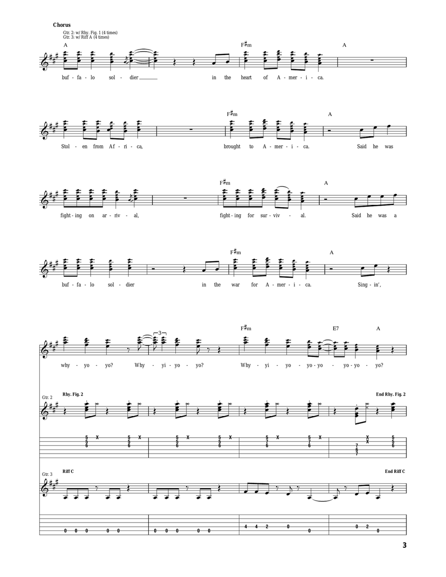 Buffalo Soldier Buffalo Soldier Acoustic Guitar scores gallery preview page 3