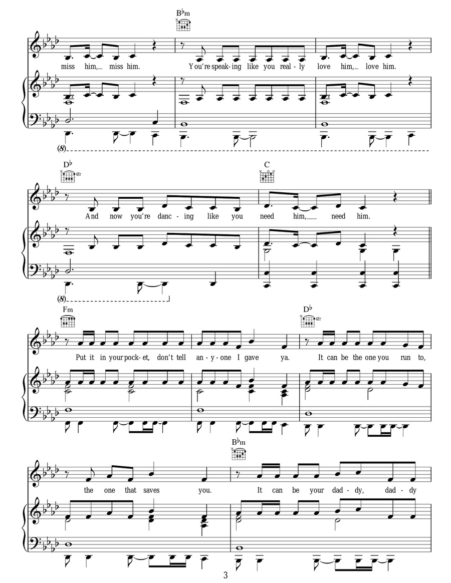 Daddy Daddy Guitar scores gallery preview page 3