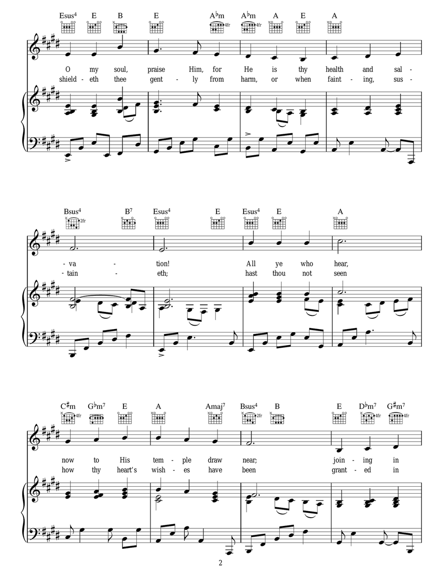 Praise The Lord, The Almighty, The King Of Creation Acoustic Guitar scores gallery preview page 2