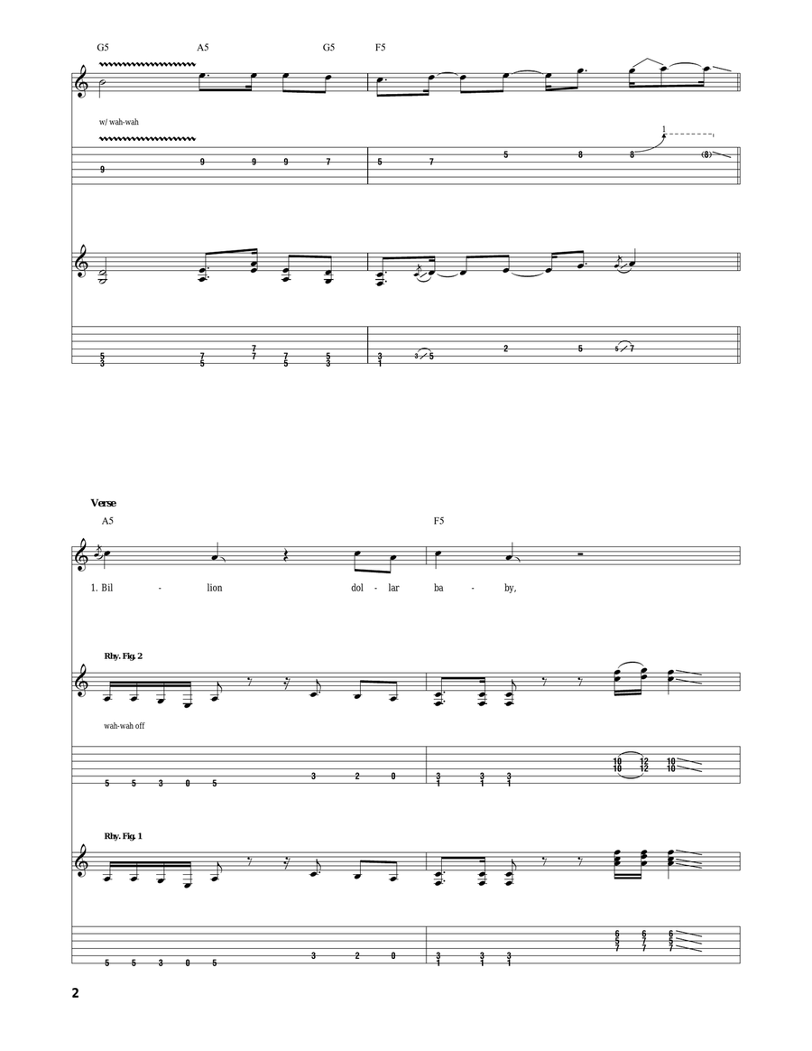 Billion Dollar Babies Billion Dollar Babies Acoustic Guitar scores gallery preview page 2