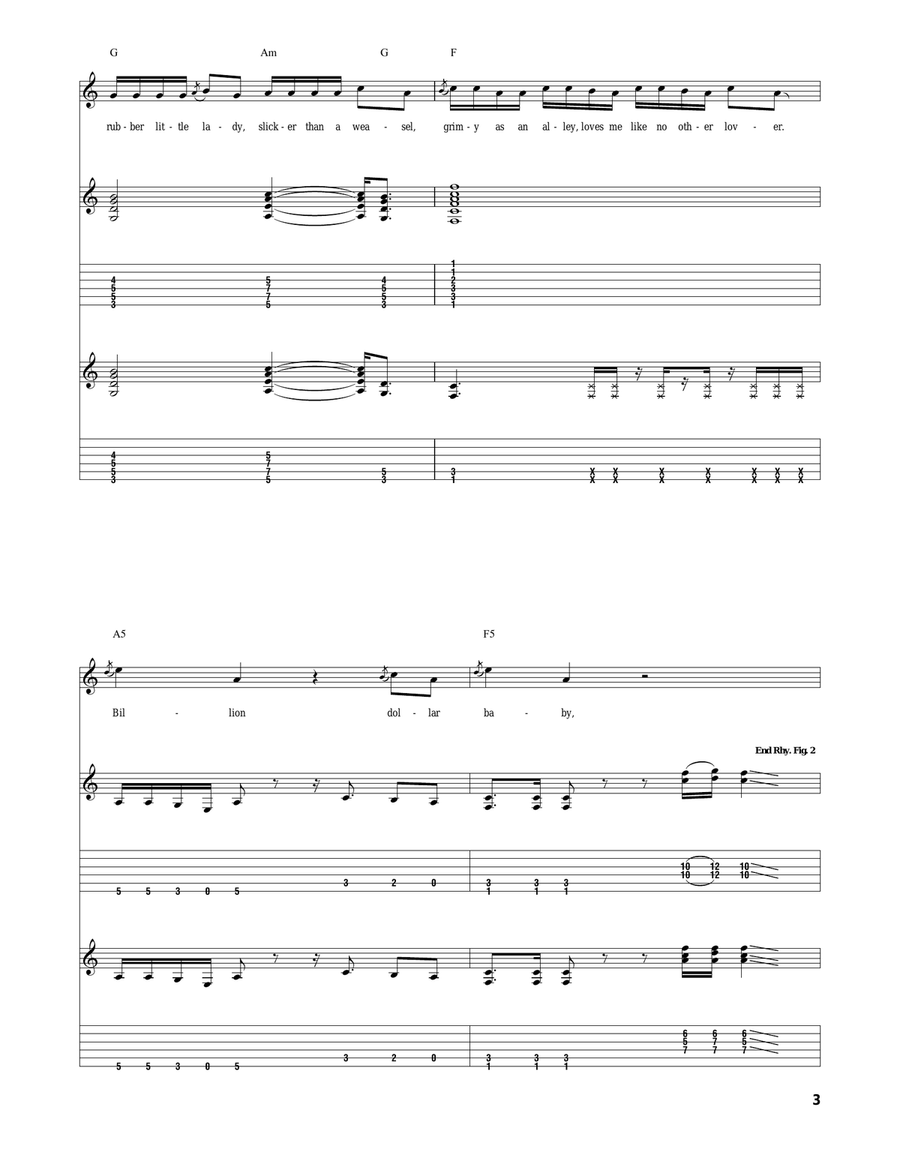 Billion Dollar Babies Billion Dollar Babies Acoustic Guitar scores gallery preview page 3