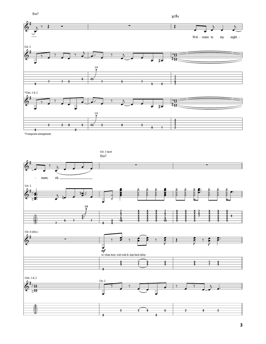 Welcome To My Nightmare Welcome To My Nightmare Acoustic Guitar scores gallery preview page 3
