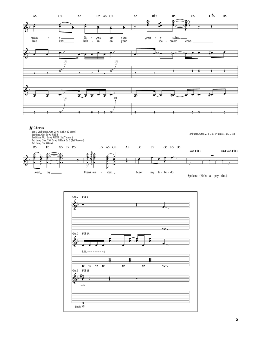 Feed My Frankenstein Feed My Frankenstein Acoustic Guitar scores gallery preview page 5