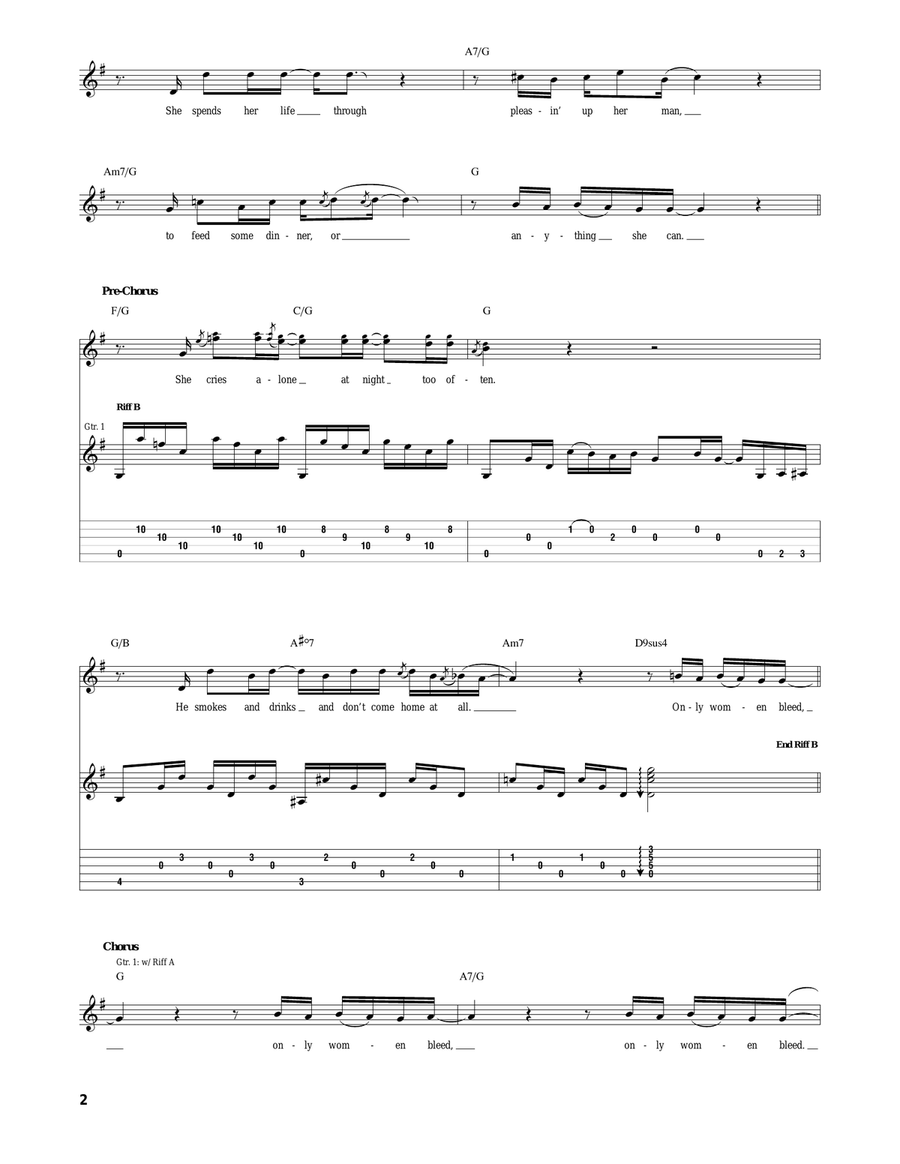 Only Women Bleed Only Women Bleed Acoustic Guitar scores gallery preview page 2