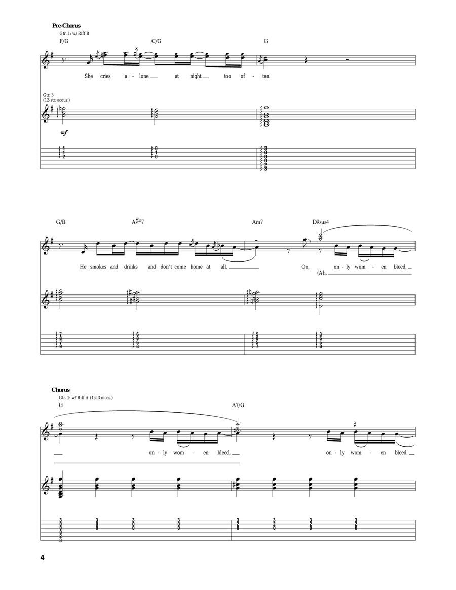 Only Women Bleed Only Women Bleed Acoustic Guitar scores gallery preview page 4