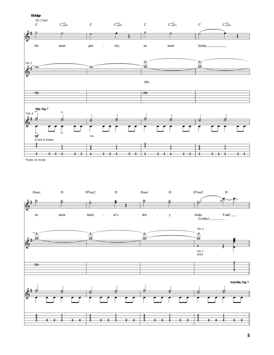 School's Out School's Out Acoustic Guitar scores gallery preview page 5
