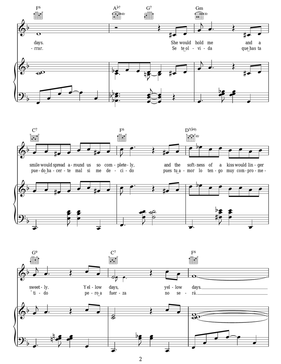 Yellow Days Yellow Days Guitar scores gallery preview page 2