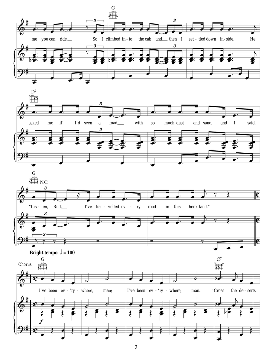 I've Been Everywhere I've Been Everywhere Guitar scores gallery preview page 2