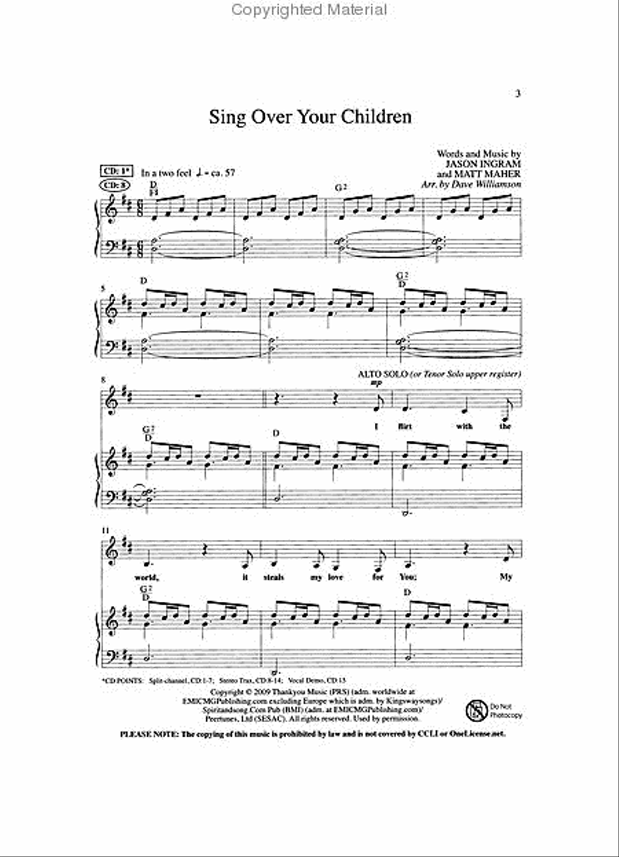 Sing Over Your Children (Anthem) 4-Part scores gallery preview page 2