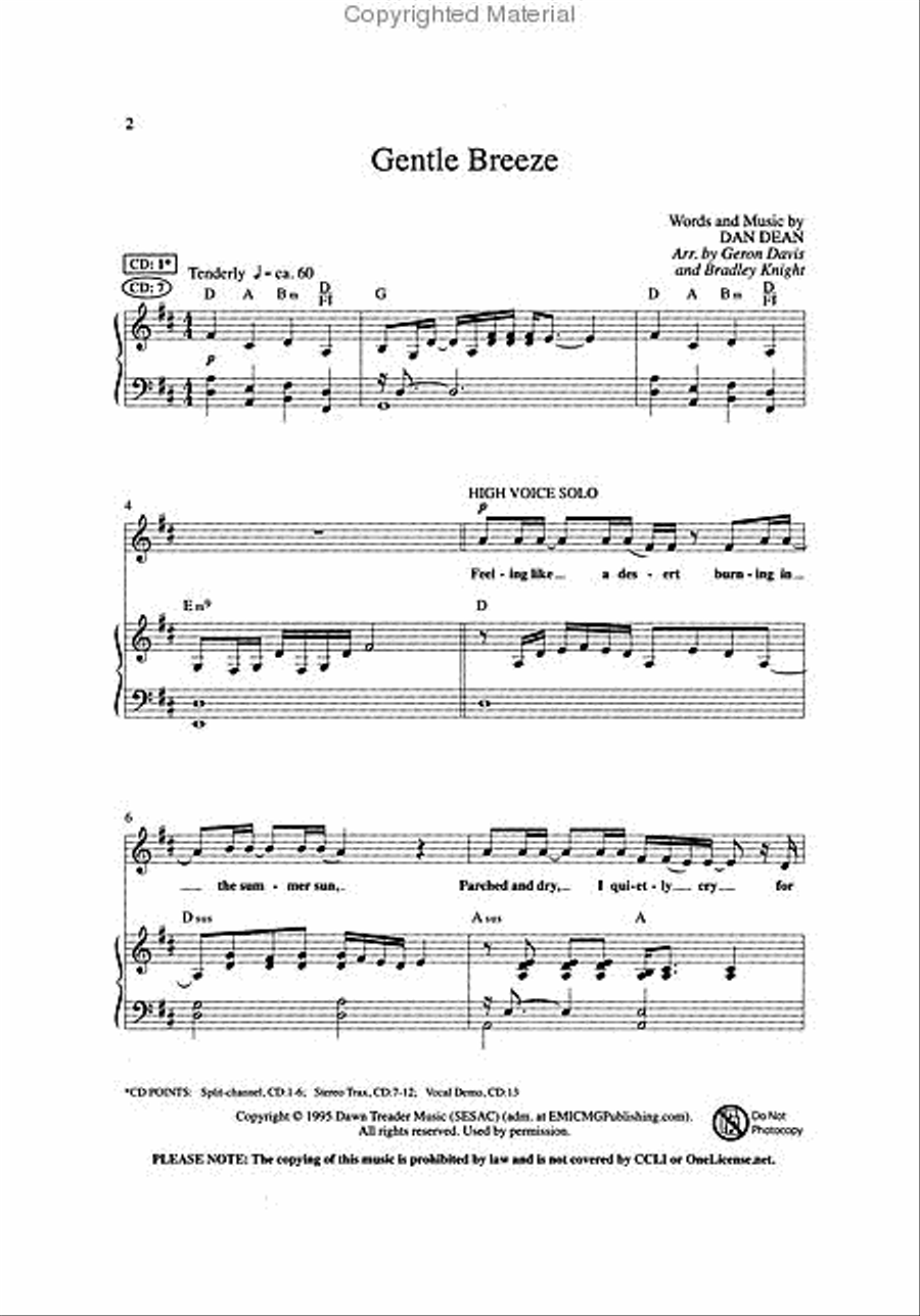 Gentle Breeze (Anthem) 4-Part scores gallery preview page 2