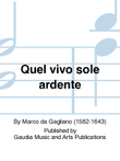 Quel vivo sole ardente