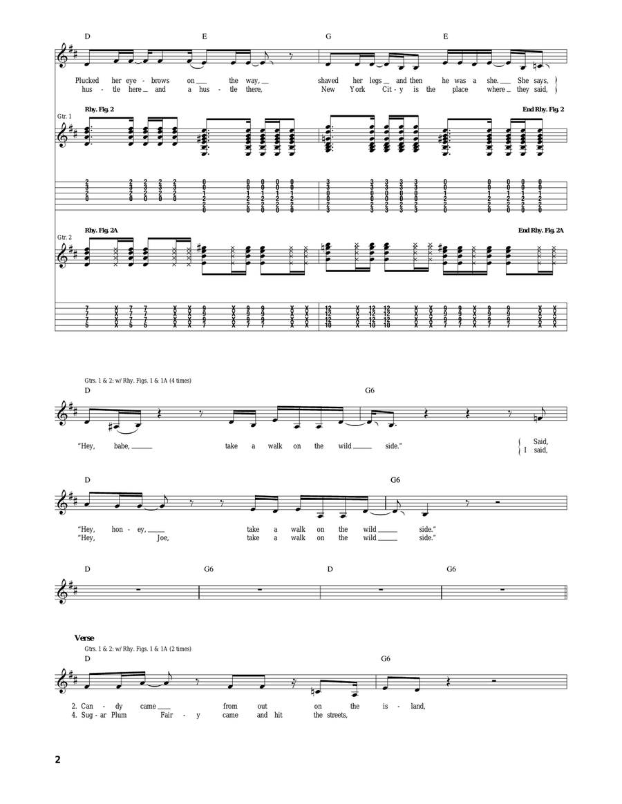 Walk On The Wild Side Walk On The Wild Side Acoustic Guitar scores gallery preview page 2