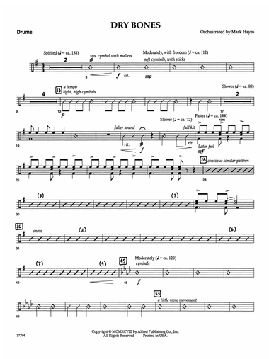 Dry Bones: Drums