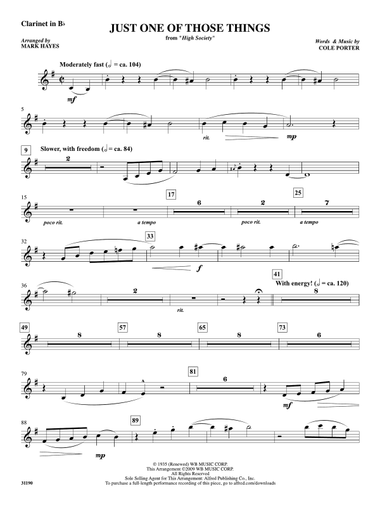 Just One of Those Things: 1st B-flat Clarinet
