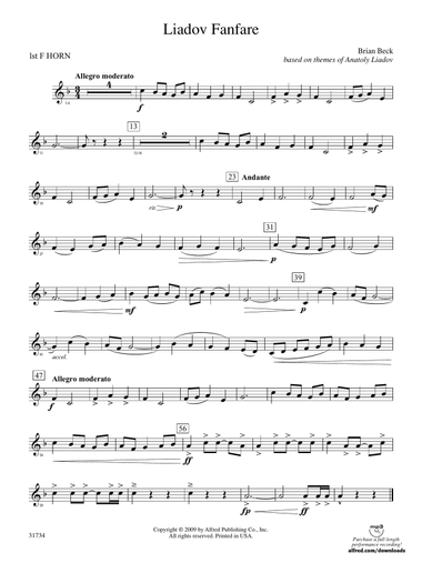 Liadov Fanfare: 1st F Horn