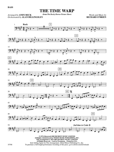 The Time Warp (from The Rocky Horror Picture Show): String Bass