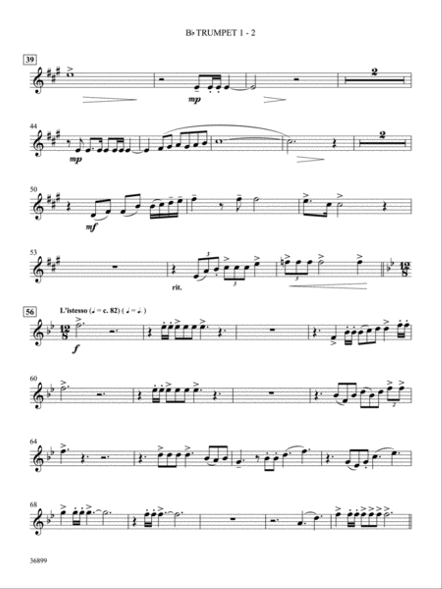 Thanks Be to God: 1st B-flat Trumpet Part scores gallery preview page 2