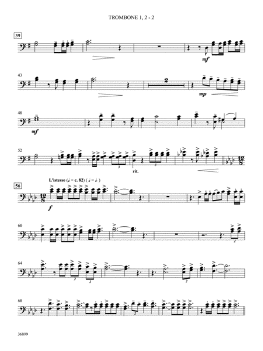 Thanks Be to God: 1st & 2nd Trombones Part scores gallery preview page 2