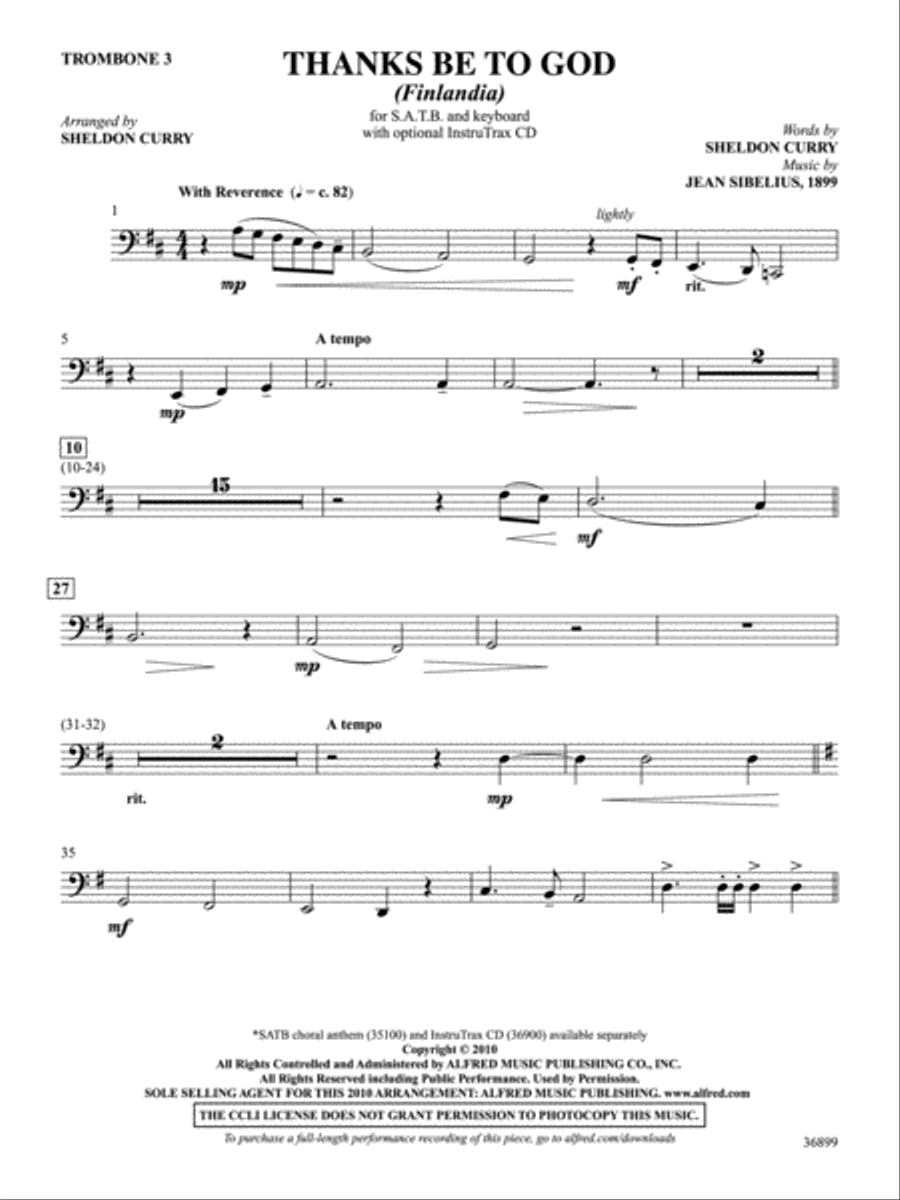 Thanks Be to God: 3rd Trombone Part scores gallery preview page 1