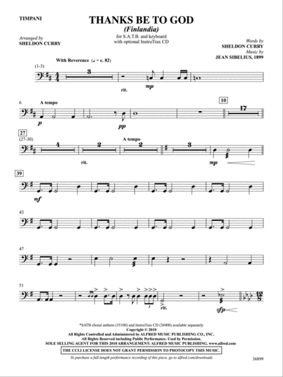 Thanks Be to God: Timpani Timpani scores gallery preview page 1