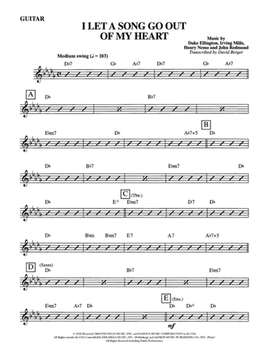 I Let a Song Go Out of My Heart: Guitar