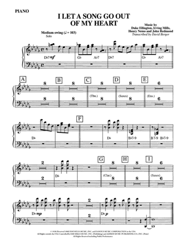 I Let a Song Go Out of My Heart: Piano Accompaniment