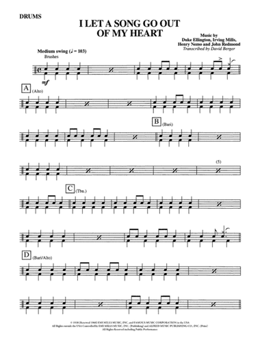 I Let a Song Go Out of My Heart: Drums