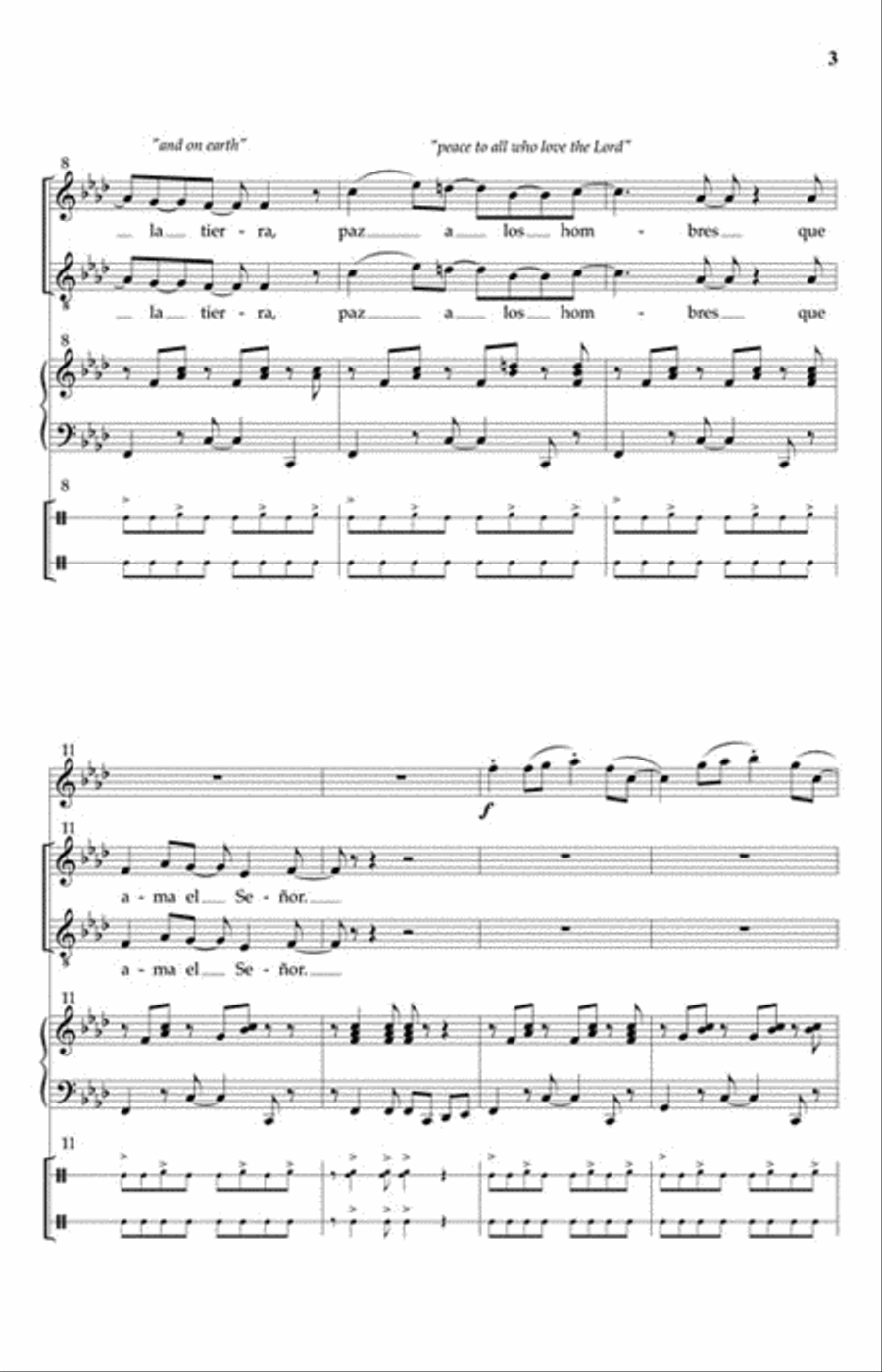 Gloria A Dios Gloria A Dios 4-Part scores gallery preview page 3