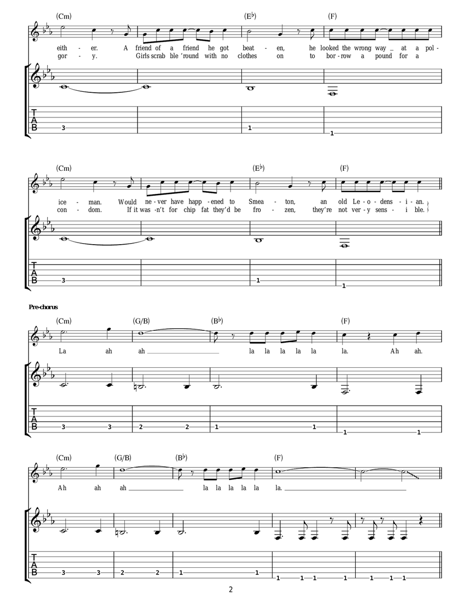 I Predict A Riot Acoustic Guitar scores gallery preview page 2