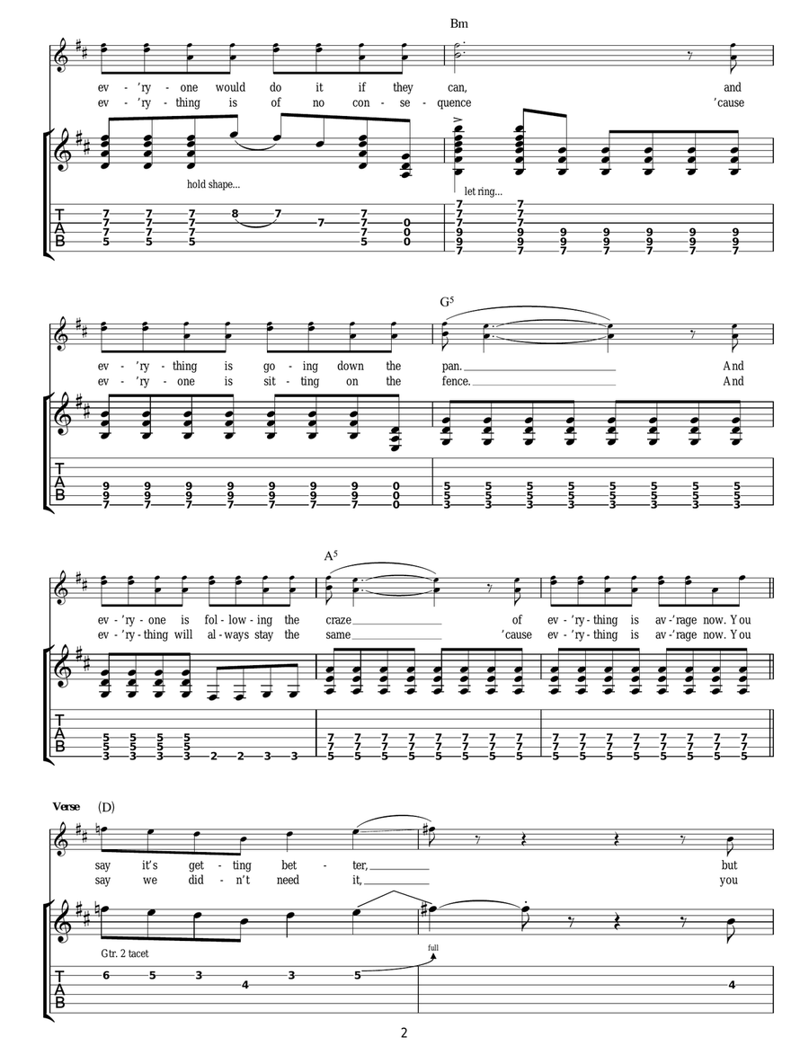 Everything Is Average Nowadays Acoustic Guitar scores gallery preview page 2