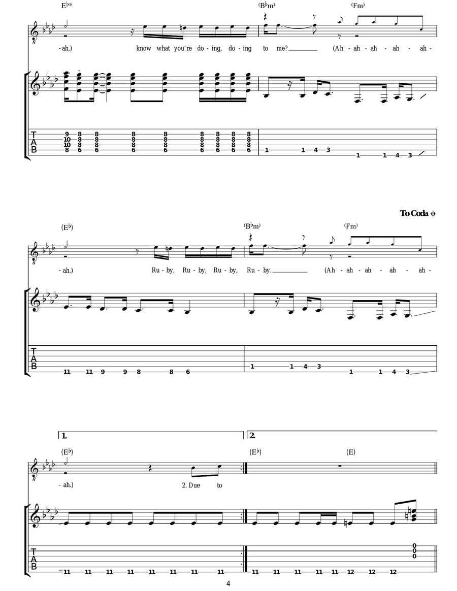 Ruby Ruby Acoustic Guitar scores gallery preview page 4