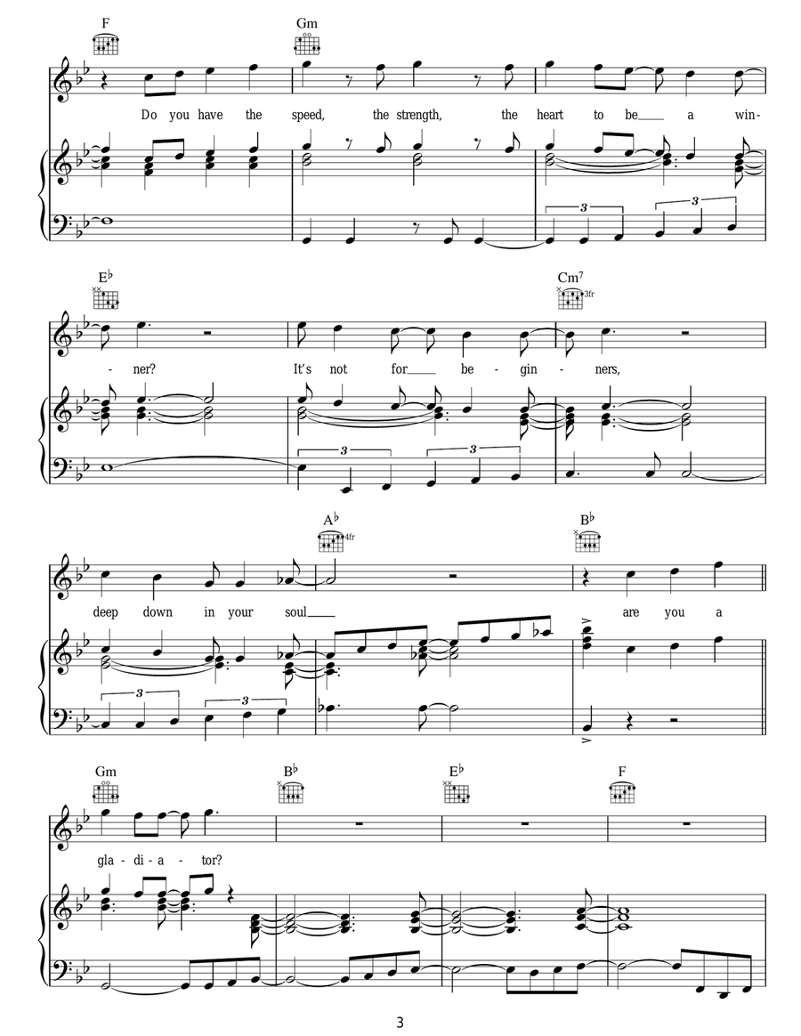 Gladiators (TV Theme) Guitar scores gallery preview page 3