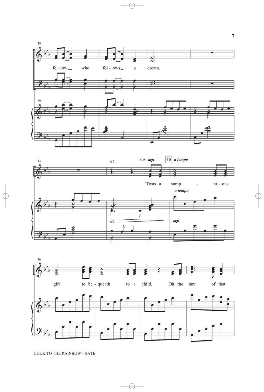 Look To The Rainbow 4-Part scores gallery preview page 5
