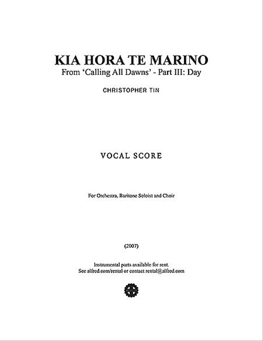 Kia Hora Te Marino 4-Part scores gallery preview page 1