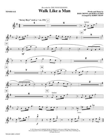 Walk Like A Man - Tenor Sax