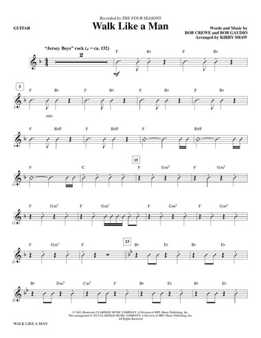 Walk Like A Man - Guitar