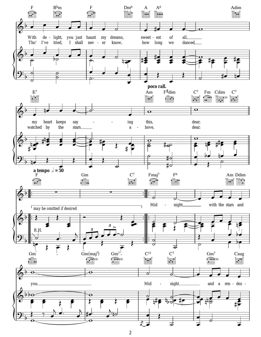 Midnight With The Stars And You Guitar scores gallery preview page 2