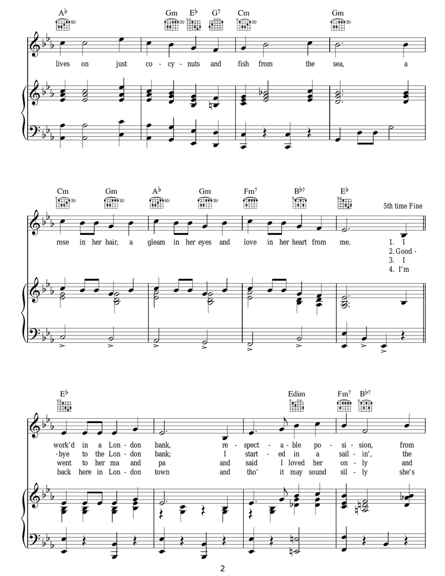 She Wears Red Feathers She Wears Red Feathers Guitar scores gallery preview page 2