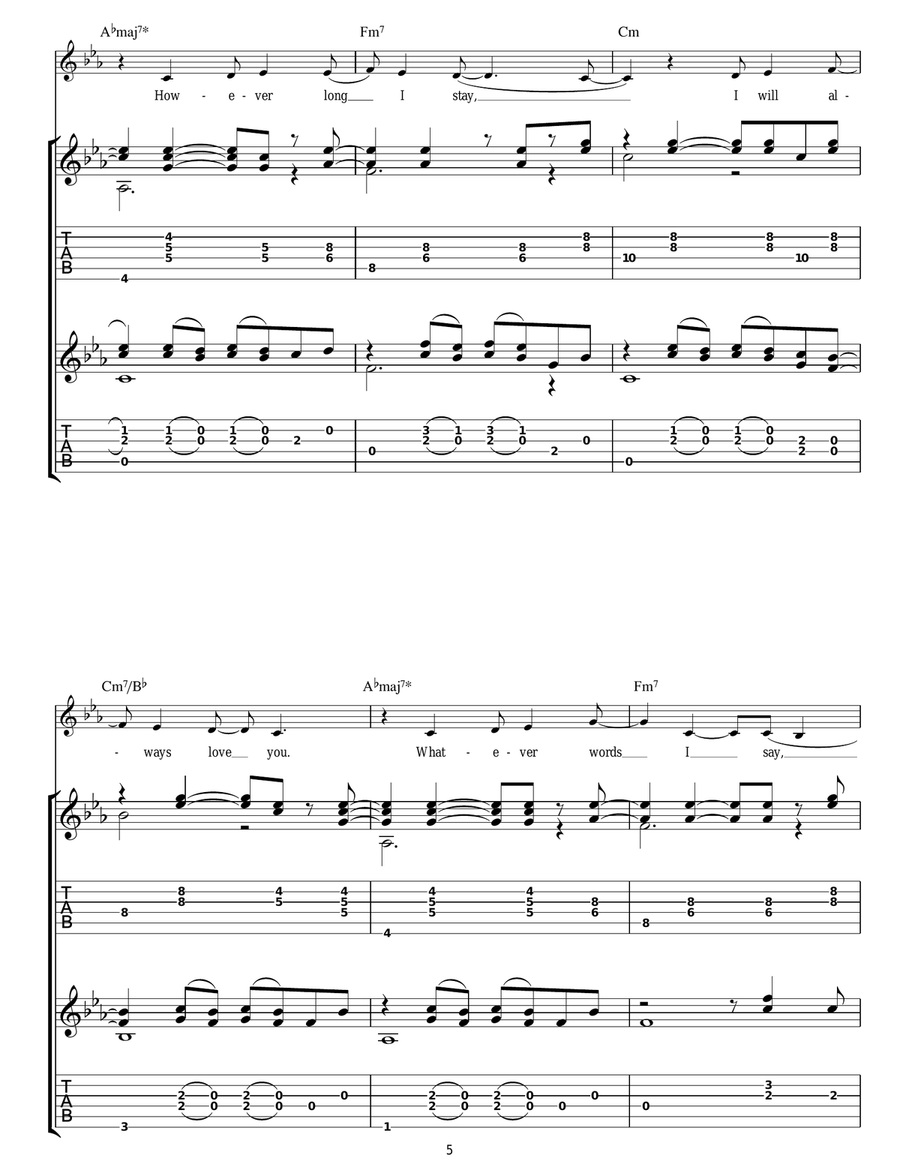 Lovesong Lovesong Acoustic Guitar scores gallery preview page 5