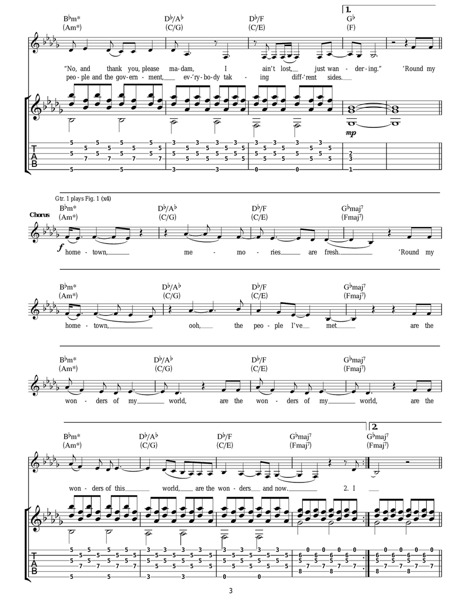 Hometown Glory Hometown Glory Acoustic Guitar scores gallery preview page 3