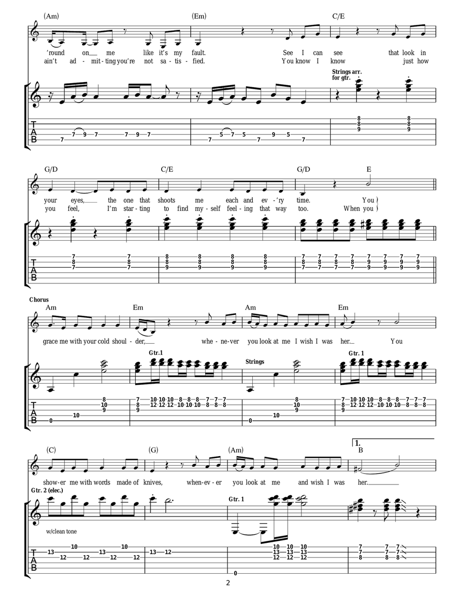Cold Shoulder Cold Shoulder Acoustic Guitar scores gallery preview page 2