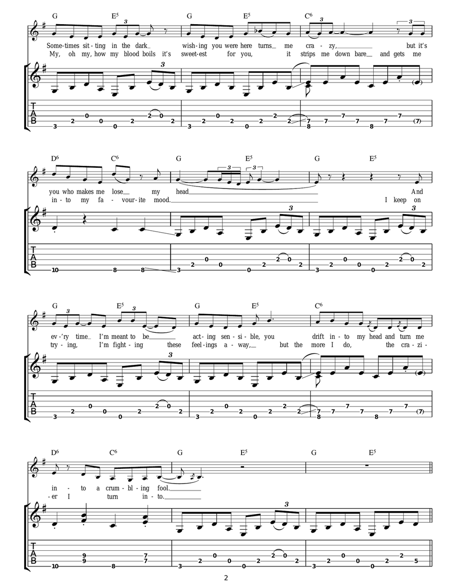 Crazy For You Crazy For You Acoustic Guitar scores gallery preview page 2
