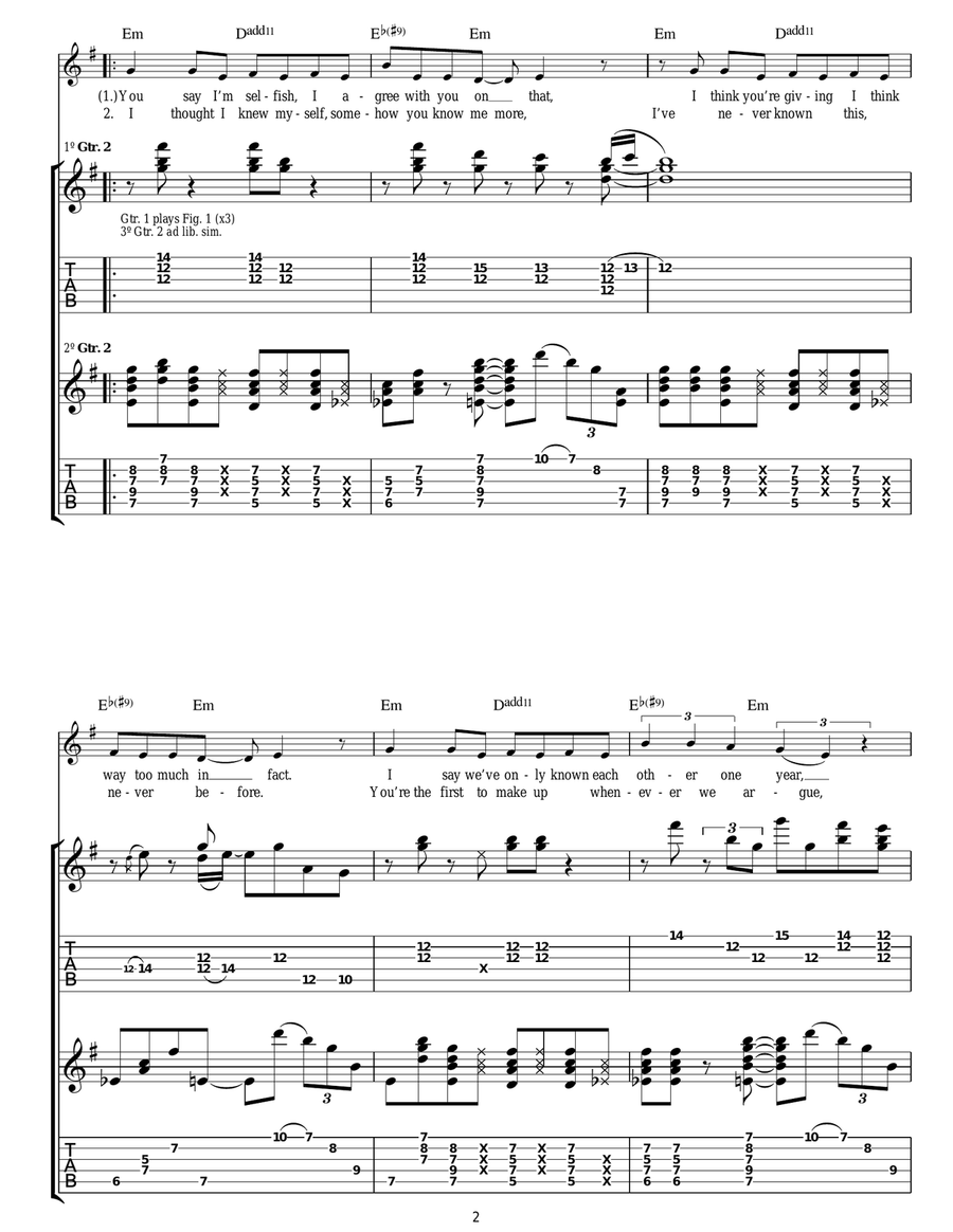 My Same My Same Acoustic Guitar scores gallery preview page 2