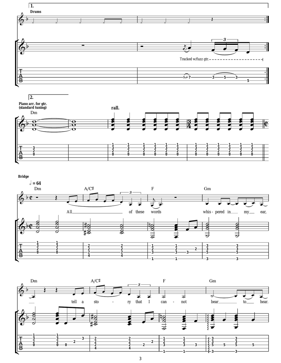 Rumour Has It Rumour Has It Acoustic Guitar scores gallery preview page 3