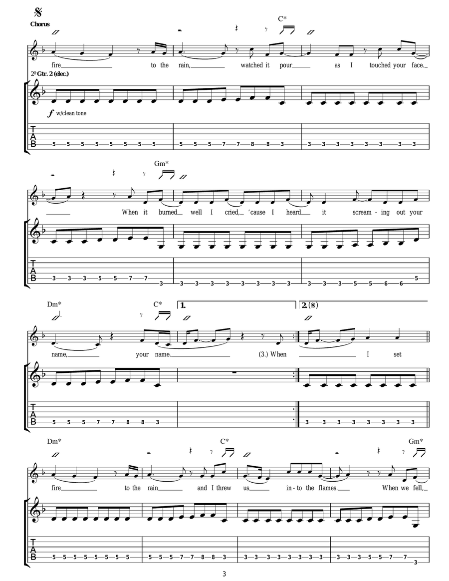 Set Fire To The Rain Set Fire To The Rain Acoustic Guitar scores gallery preview page 3